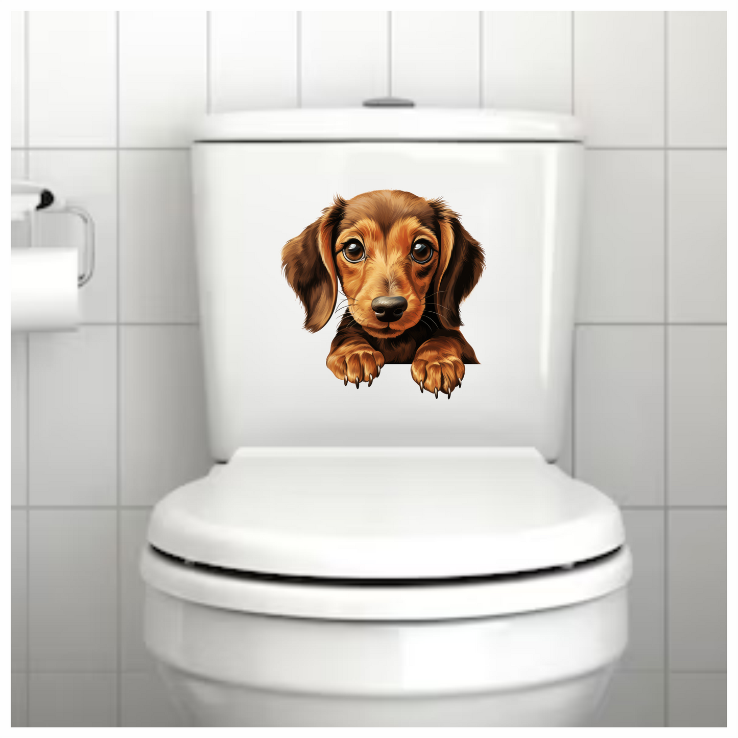 Brown Dog Dachshund Puppy Cute Vinyl Sticker Decal