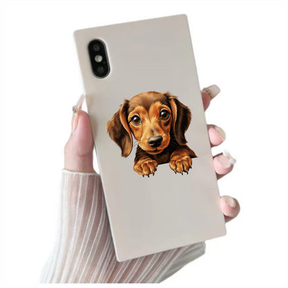 Brown Dog Dachshund Puppy Cute Vinyl Sticker Decal
