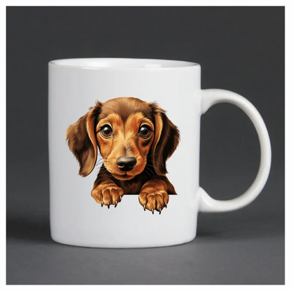 Brown Dog Dachshund Puppy Cute Vinyl Sticker Decal
