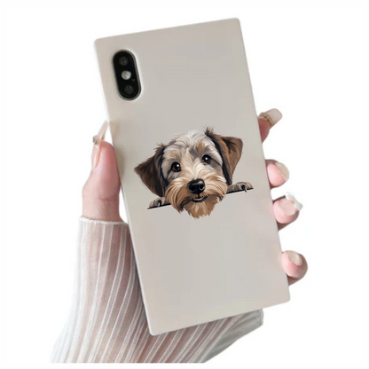 Brown Dog Terrier Face Cute Vinyl Sticker Decal