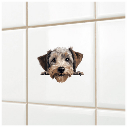 Brown Dog Terrier Face Cute Vinyl Sticker Decal