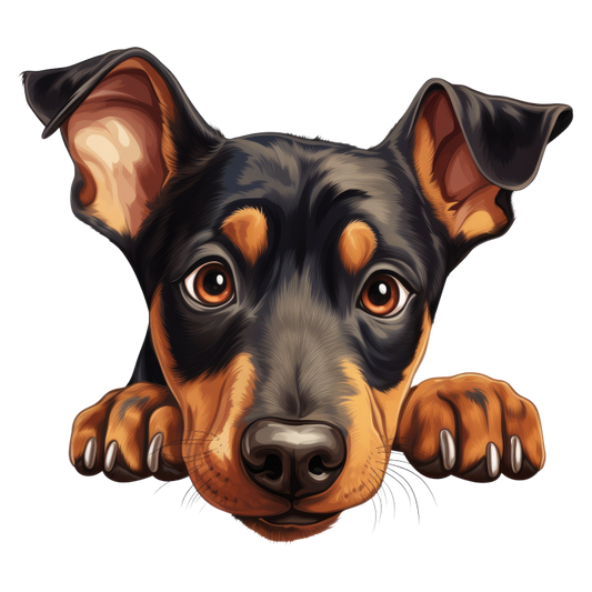 Black Brown Dog Rottweiler Face Vinyl Sticker Decal
