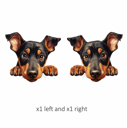 Black Brown Dog Rottweiler Face Vinyl Sticker Decal