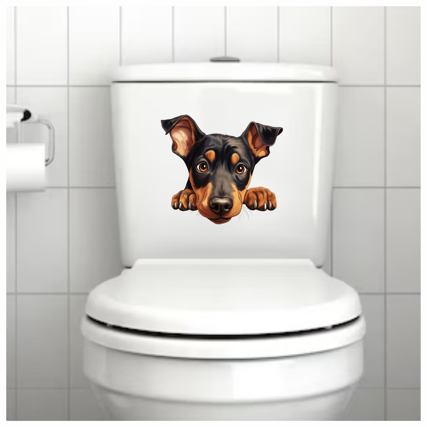 Black Brown Dog Rottweiler Face Vinyl Sticker Decal