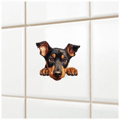 Black Brown Dog Rottweiler Face Vinyl Sticker Decal