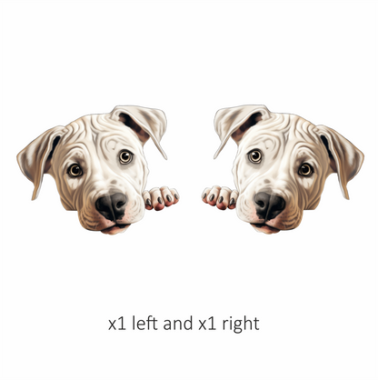 White Dog Puppy Pitbull Cute Vinyl Sticker Decal