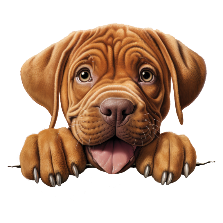 Brown Puppy Dogue De Bordeaux Vinyl Sticker Decal