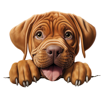 Brown Puppy Dogue De Bordeaux Vinyl Sticker Decal