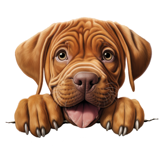 Brown Puppy Dogue De Bordeaux Vinyl Sticker Decal