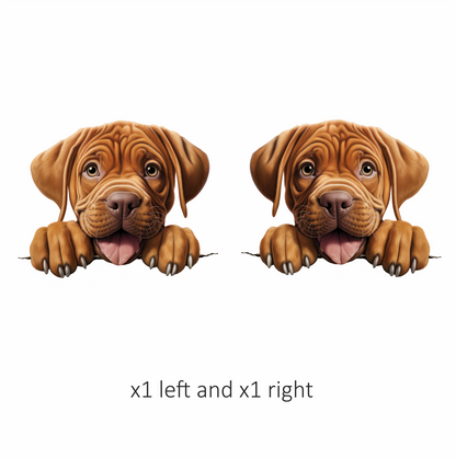 Brown Puppy Dogue De Bordeaux Vinyl Sticker Decal