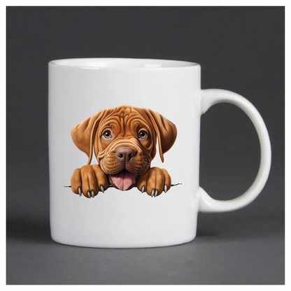 Brown Puppy Dogue De Bordeaux Vinyl Sticker Decal