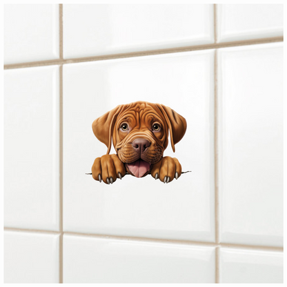 Brown Puppy Dogue De Bordeaux Vinyl Sticker Decal