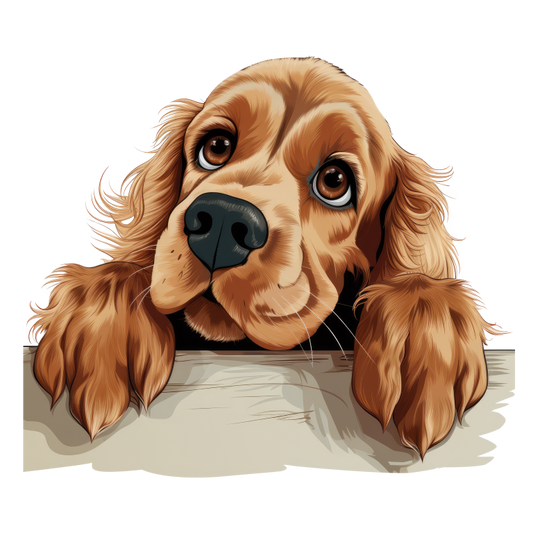 Brown Dog Cocker Spaniel Cute Vinyl Sticker Decal