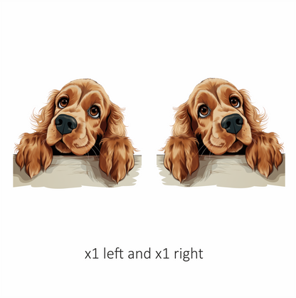 Brown Dog Cocker Spaniel Cute Vinyl Sticker Decal
