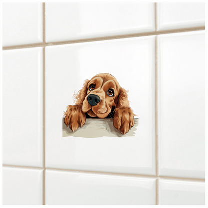 Brown Dog Cocker Spaniel Cute Vinyl Sticker Decal