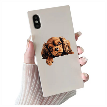 Brown Dog Cavalier King Charles Vinyl Sticker Decal