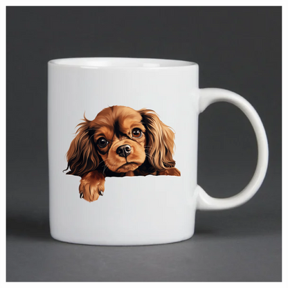 Brown Dog Cavalier King Charles Vinyl Sticker Decal