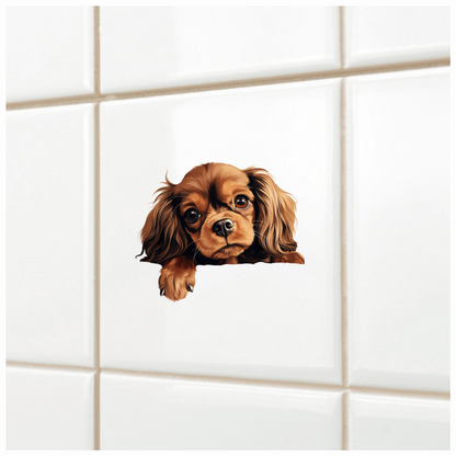 Brown Dog Cavalier King Charles Vinyl Sticker Decal