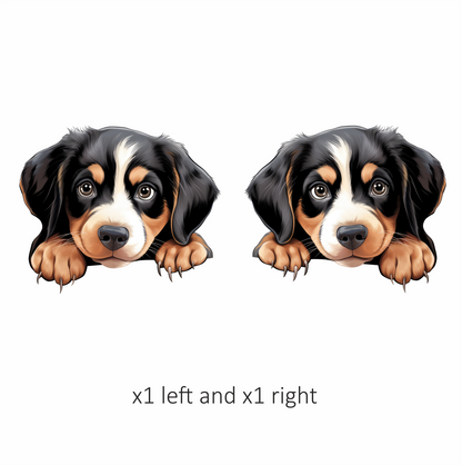Black Brown Dog Puppy Cute Vinyl Sticker Decal