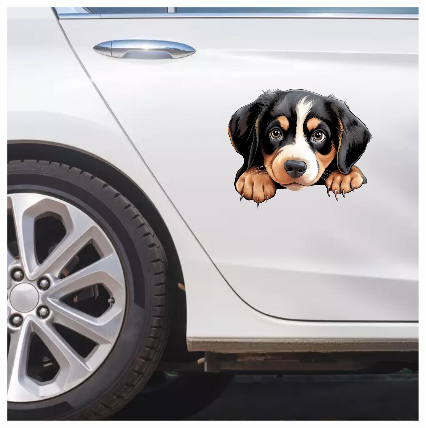 Black Brown Dog Puppy Cute Vinyl Sticker Decal