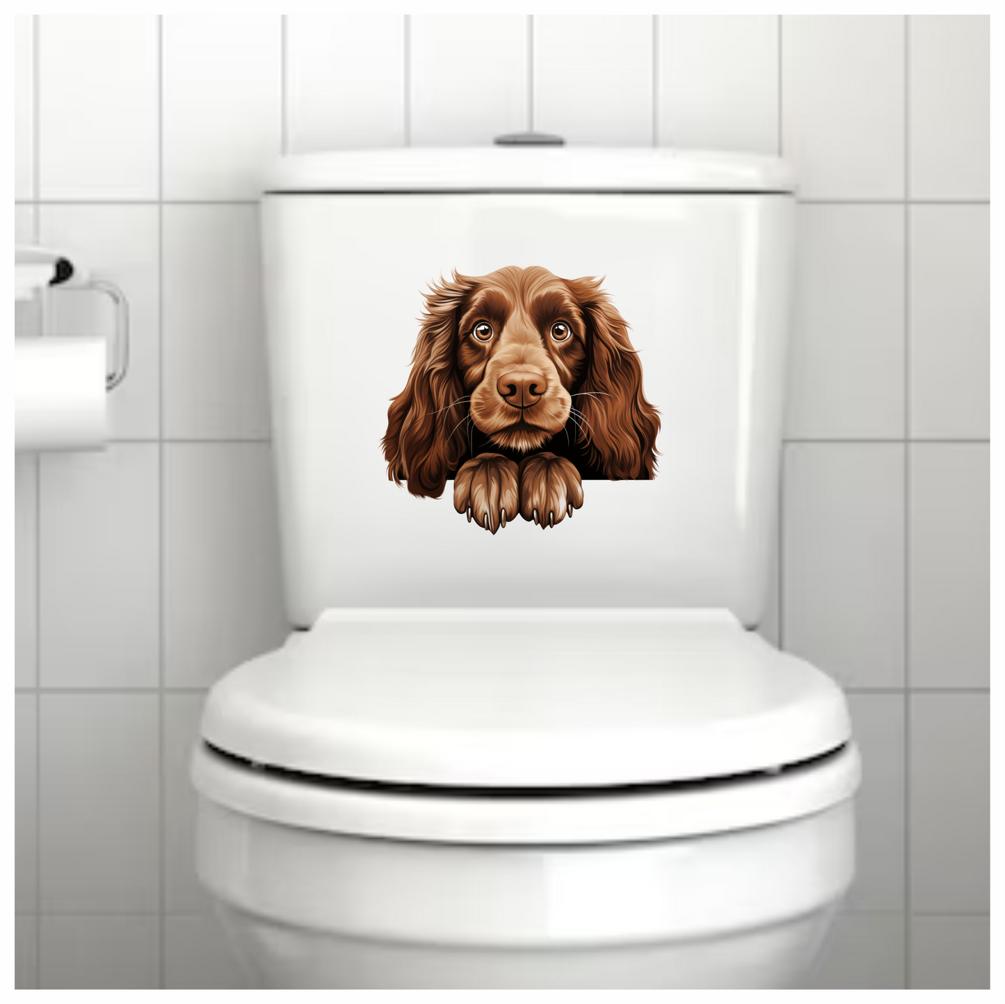 Brown Dog Cocker Spaniel Face Vinyl Sticker Decal