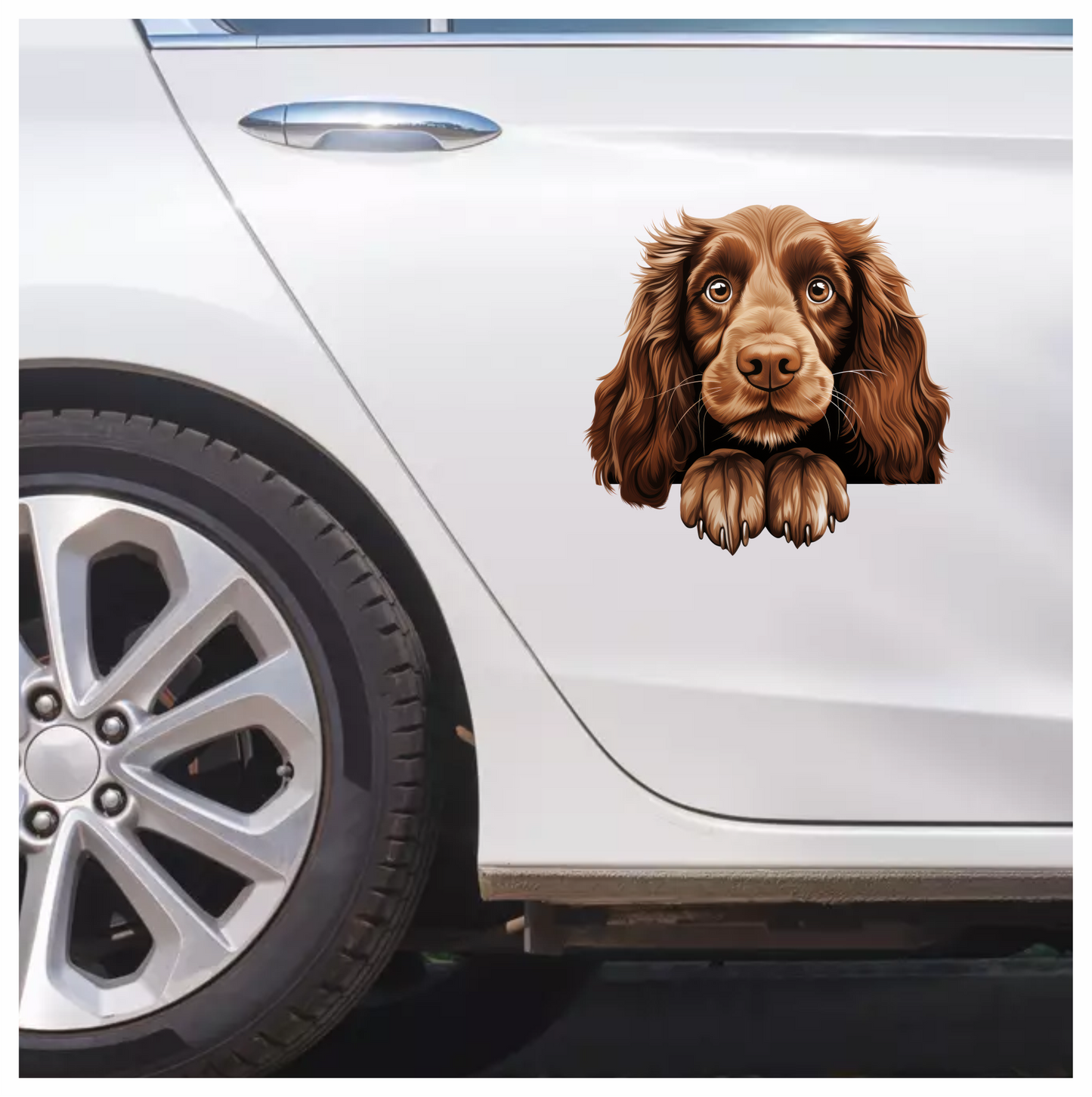 Brown Dog Cocker Spaniel Face Vinyl Sticker Decal