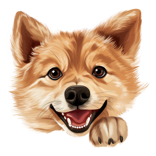 Brown Dog Cartoon Happy Face Vinyl Sticker Decal