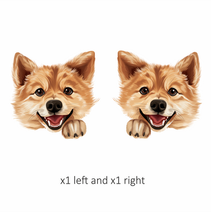 Brown Dog Cartoon Happy Face Vinyl Sticker Decal