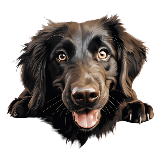Black Dog Happy Face Retriever Vinyl Sticker Decal