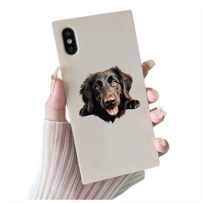 Black Dog Happy Face Retriever Vinyl Sticker Decal