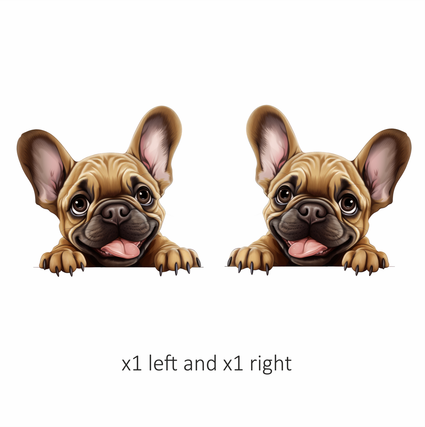 Brown Cute Dog French Bulldog Happy Vinyl Sticker Decal