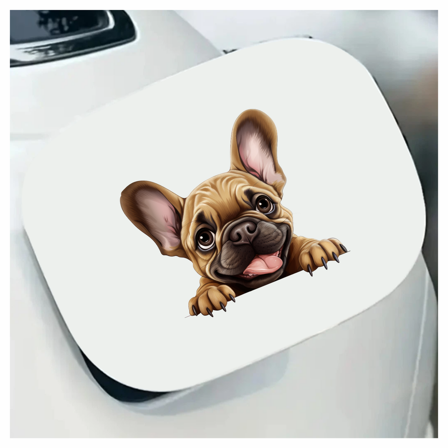 Brown Cute Dog French Bulldog Happy Vinyl Sticker Decal