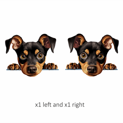 Black Brown Dog Terrier Cartoon Vinyl Sticker Decal