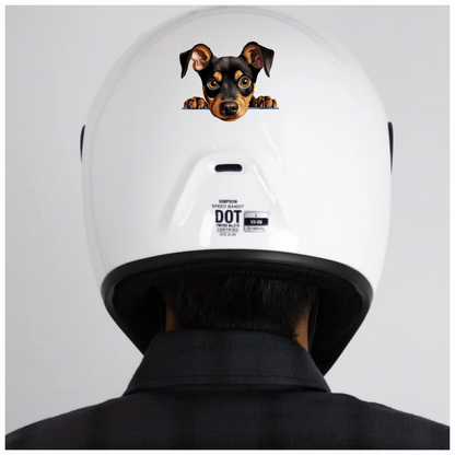 Black Brown Dog Terrier Cartoon Vinyl Sticker Decal