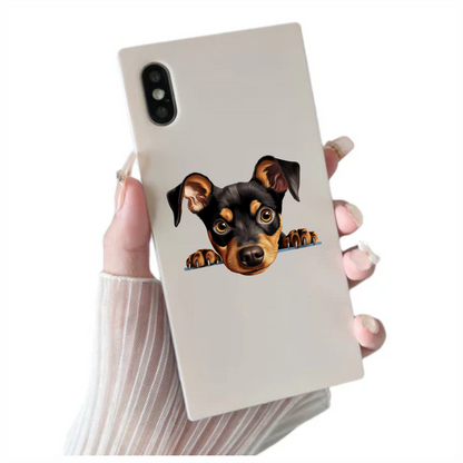 Black Brown Dog Terrier Cartoon Vinyl Sticker Decal