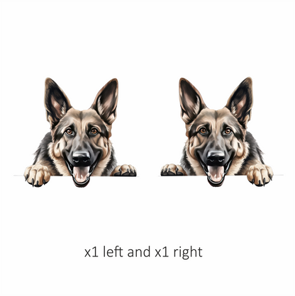 Brown Dog German Shepherd Happy Face Vinyl Sticker Decal