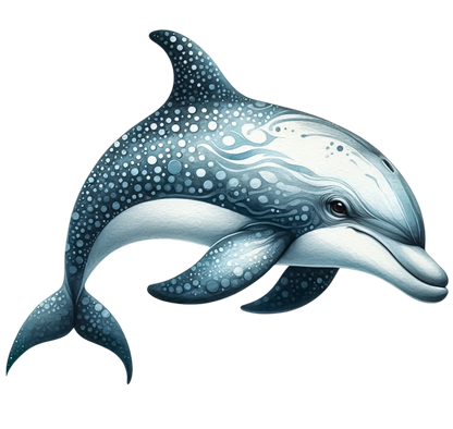 Blue Dolphin Ocean Animal Illustration Vinyl Sticker Decal