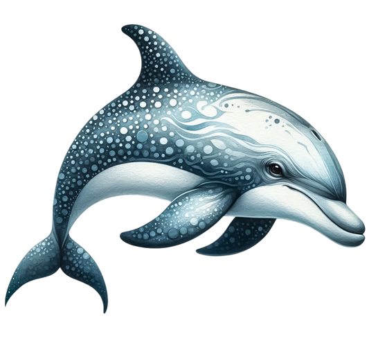 Blue Dolphin Ocean Animal Illustration Vinyl Sticker Decal