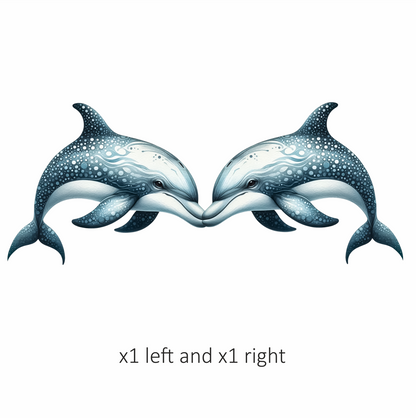 Blue Dolphin Ocean Animal Illustration Vinyl Sticker Decal