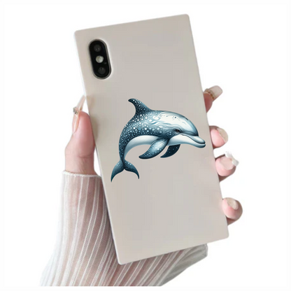 Blue Dolphin Ocean Animal Illustration Vinyl Sticker Decal
