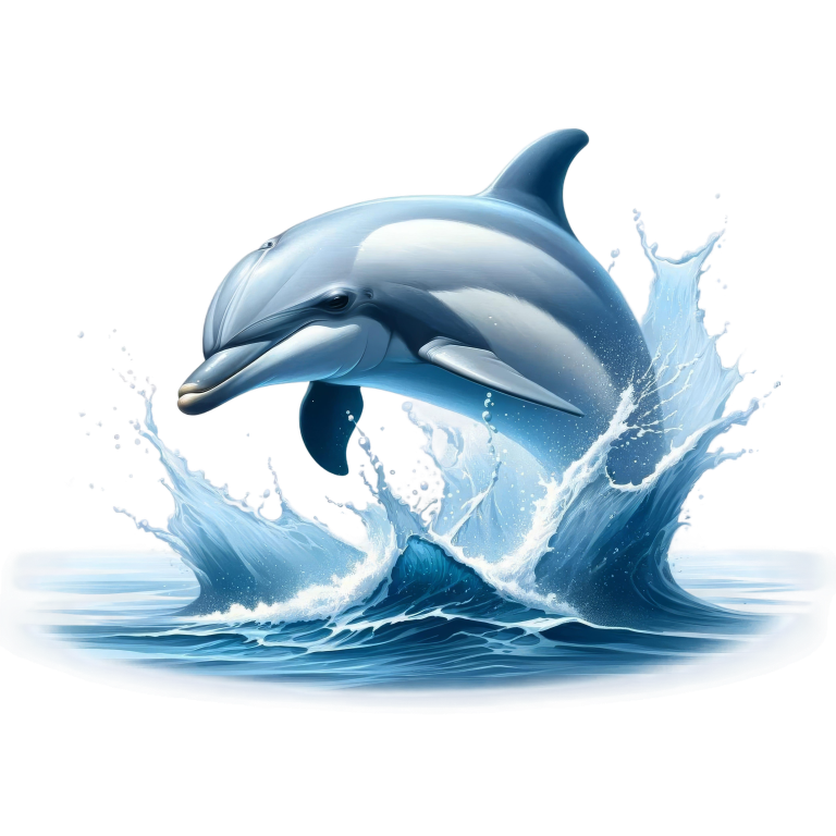 Blue Dolphin Ocean Jumping Splash Vinyl Sticker Decal