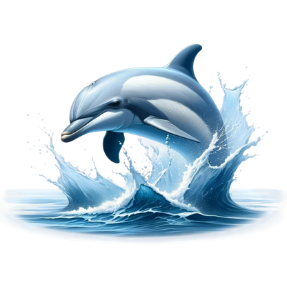 Blue Dolphin Ocean Jumping Splash Vinyl Sticker Decal