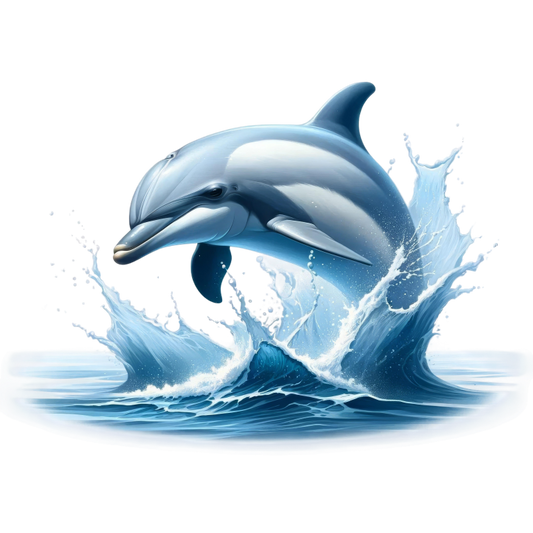 Blue Dolphin Ocean Jumping Splash Vinyl Sticker Decal