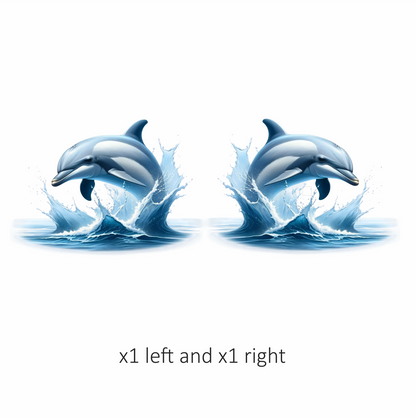 Blue Dolphin Ocean Jumping Splash Vinyl Sticker Decal