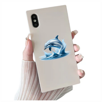 Blue Dolphin Ocean Jumping Splash Vinyl Sticker Decal