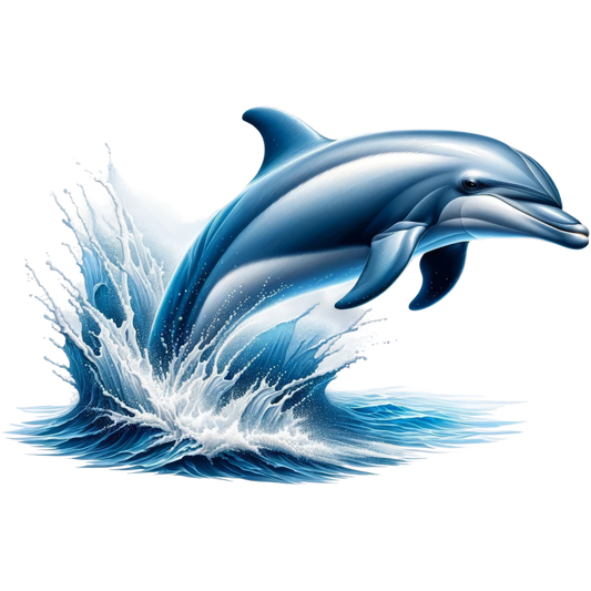 Blue Dolphin Ocean Jump Splash Vinyl Sticker Decal