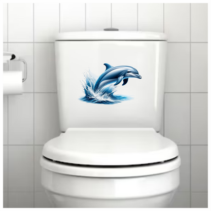 Blue Dolphin Ocean Jump Splash Vinyl Sticker Decal
