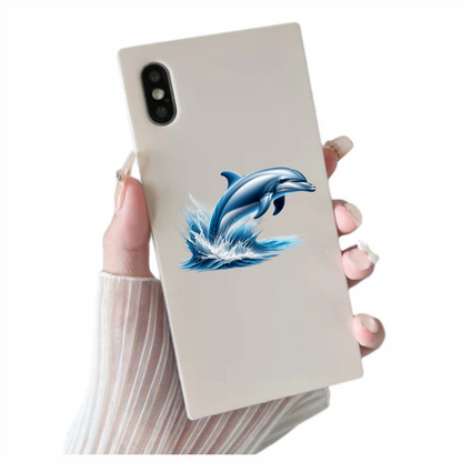 Blue Dolphin Ocean Jump Splash Vinyl Sticker Decal