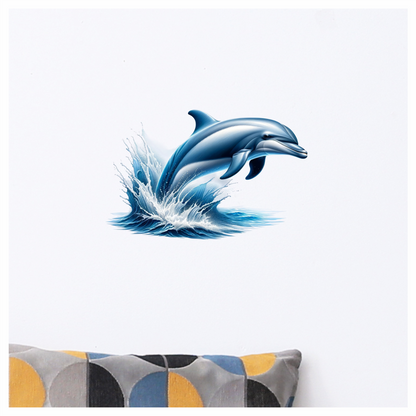 Blue Dolphin Ocean Jump Splash Vinyl Sticker Decal