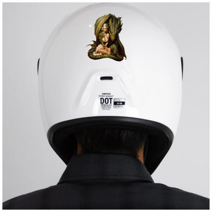 Green Dragon Woman Forest Bond Vinyl Sticker Decal